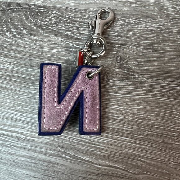 COACH LEATHER INITIAL Alphabet Letter "N" N Key Fob Chain Keychain Charm - Picture 2 of 4